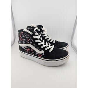 Vans Missy Size 3 Filmore Hi Platform Floral Shoes Black Sneakers High Top Girls